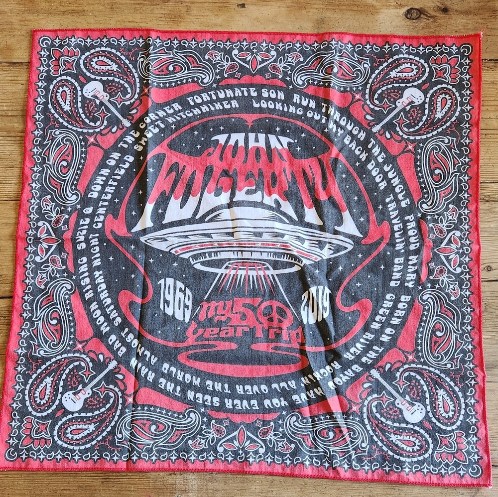 John Fogerty 50 my year trip cotton bandana scarf